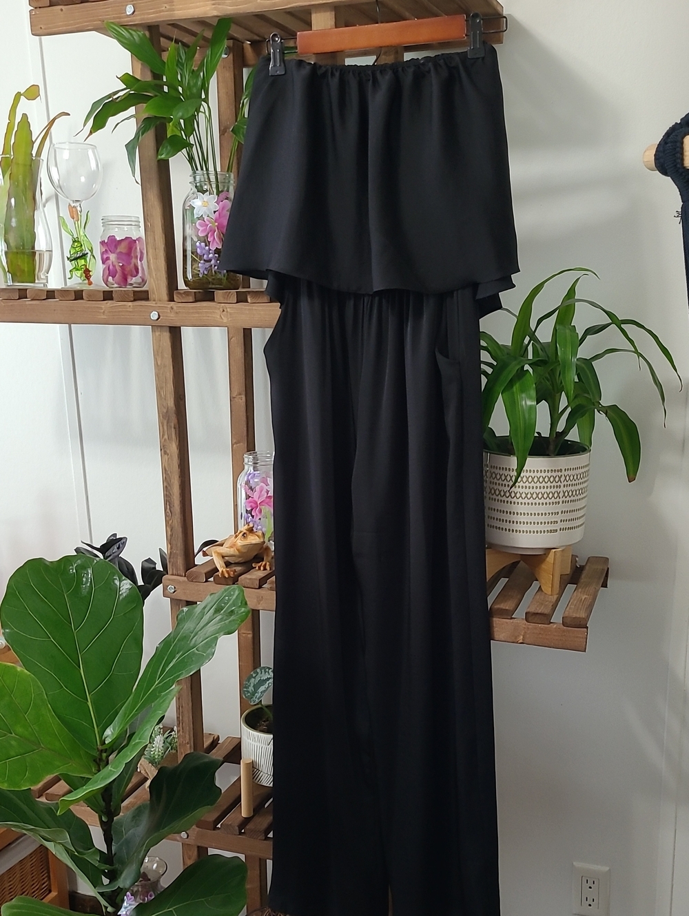 Strapless Black Jumpsuit with Pockets!